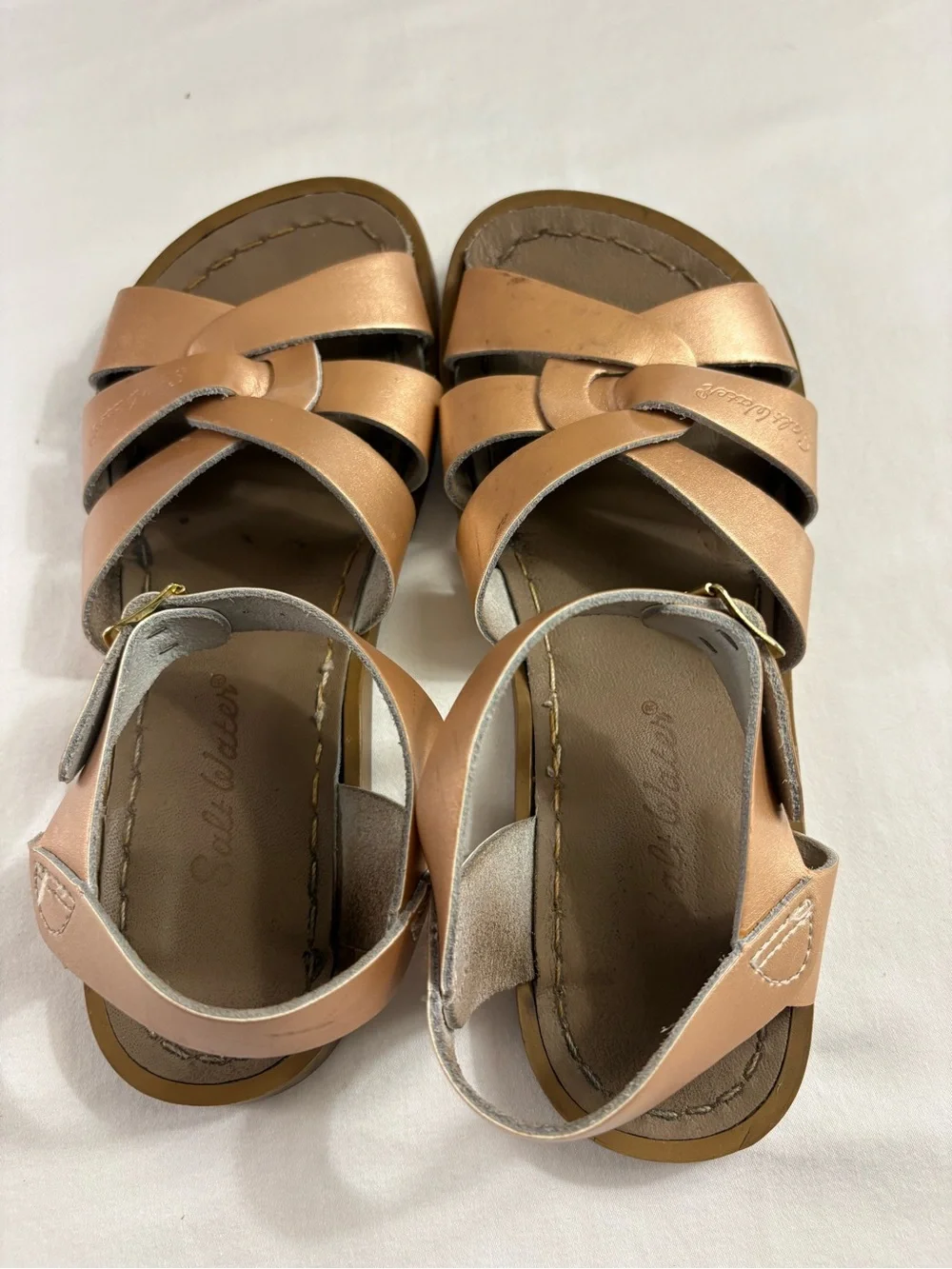 Salt Water Sandals The Original Kids Rose Gold Metallic Sandals Size 2
